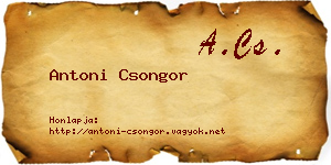 Antoni Csongor névjegykártya